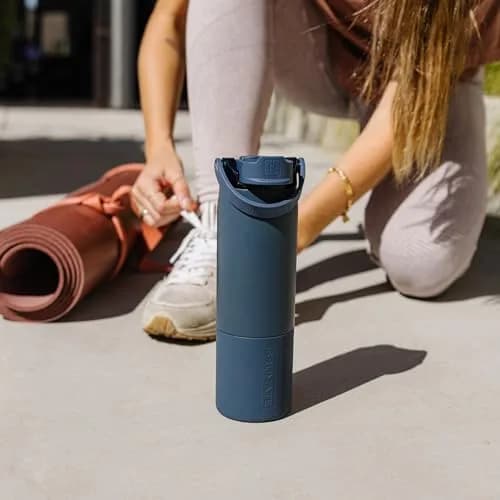 BrüMate Rise 25oz Water Bottle | Leakproof Silicone Straw | Insulated Stainless Steel | Cup-Holder Friendly | BPA-Free (Nightfall Blue) thumbnail 4