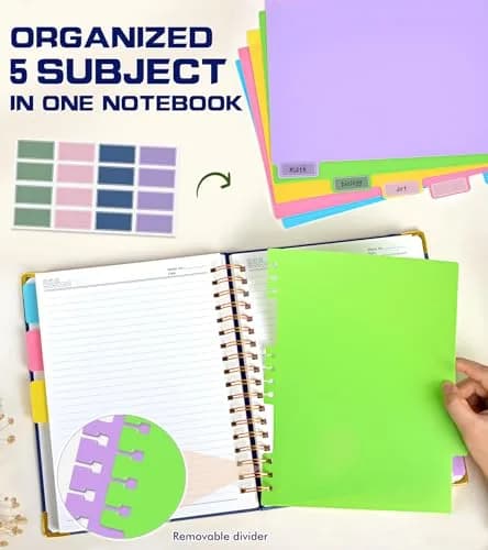 PAPEJOON Hardcover Spiral Notebook Journal 8.5 x 11 Inch (21.59 cm x 27.94 cm) 300 Pages | 5 Subject Organizer for Work & School thumbnail 4