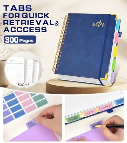 PAPEJOON Hardcover Spiral Notebook Journal 8.5 x 11 Inch (21.59 cm x 27.94 cm) 300 Pages | 5 Subject Organizer for Work & School thumbnail 5