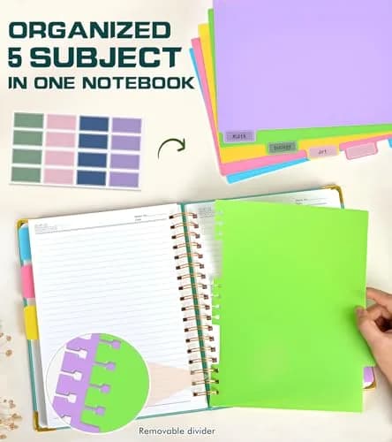 PAPEJOON Hardcover Spiral Notebook Journal 8.5" x 11" (21.6 x 27.9 cm) 300 Pages | 5 Subject Organizer for Work & School thumbnail 4