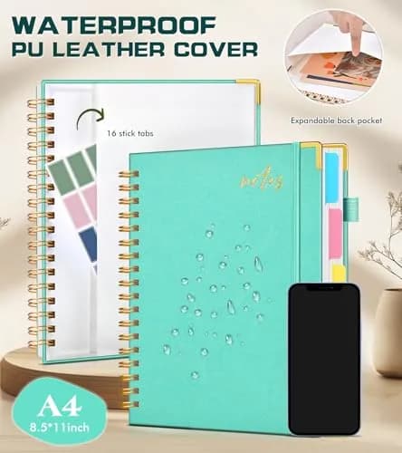 PAPEJOON Hardcover Spiral Notebook Journal 8.5" x 11" (21.6 x 27.9 cm) 300 Pages | 5 Subject Organizer for Work & School thumbnail 3