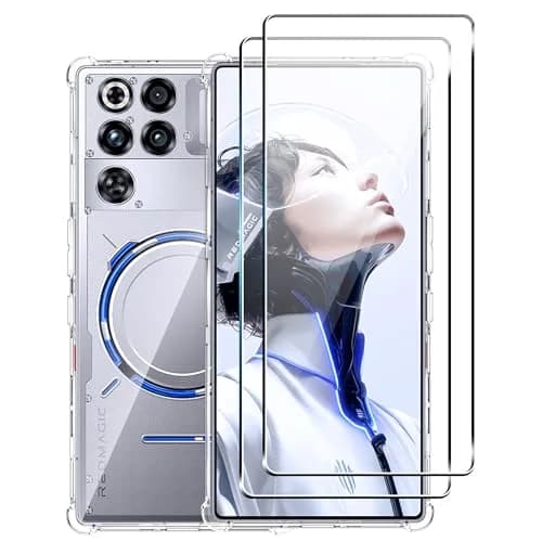 Fhyeugfy Clear Case with 2 Screen Protectors for ZTE Nubia Red Magic 11 Pro/11 Pro+ | Reinforced Corner Shockproof thumbnail 1