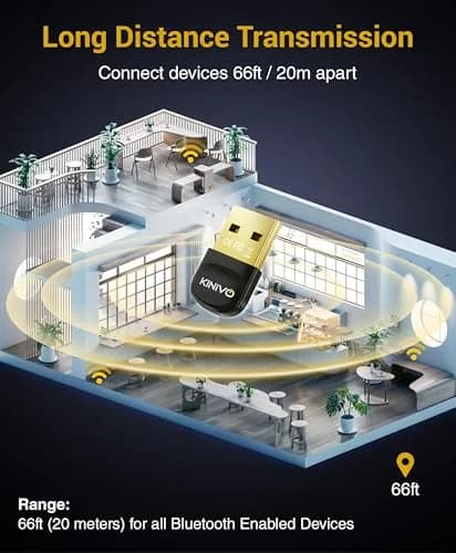Kinivo BTD600 USB Bluetooth 6.0 Adapter for PC | 20m (66ft) Range, Plug & Play thumbnail 5