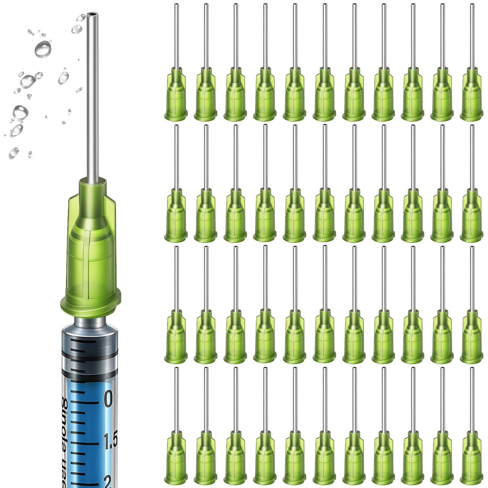 Honoson 150 Pcs Blunt Tip Needles 1/2 Inch Luer Lock, Olive Green | Industrial Dispensing for Crafts & Electronics — Black / 1 Inch