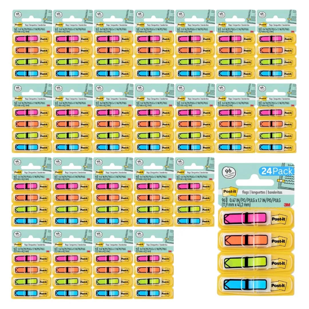 Post-it Arrow Flags 0.47 in. x 1.7 in. 2304 Total Flags | Assorted Bright Colors - main product image