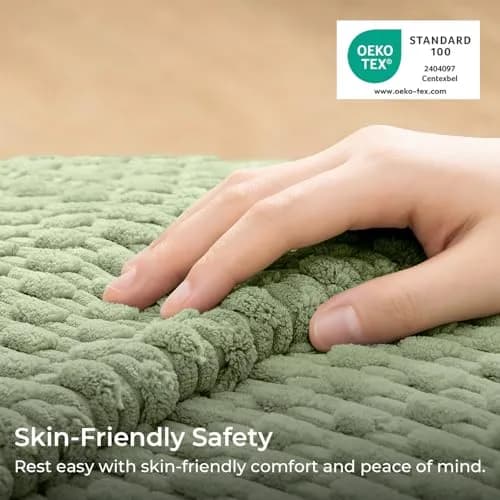 K KEVIN TEXTILE Soft Corduroy Lumbar Pillow Cover 14x20 Inch | Sage Green Boho Stripe thumbnail 2
