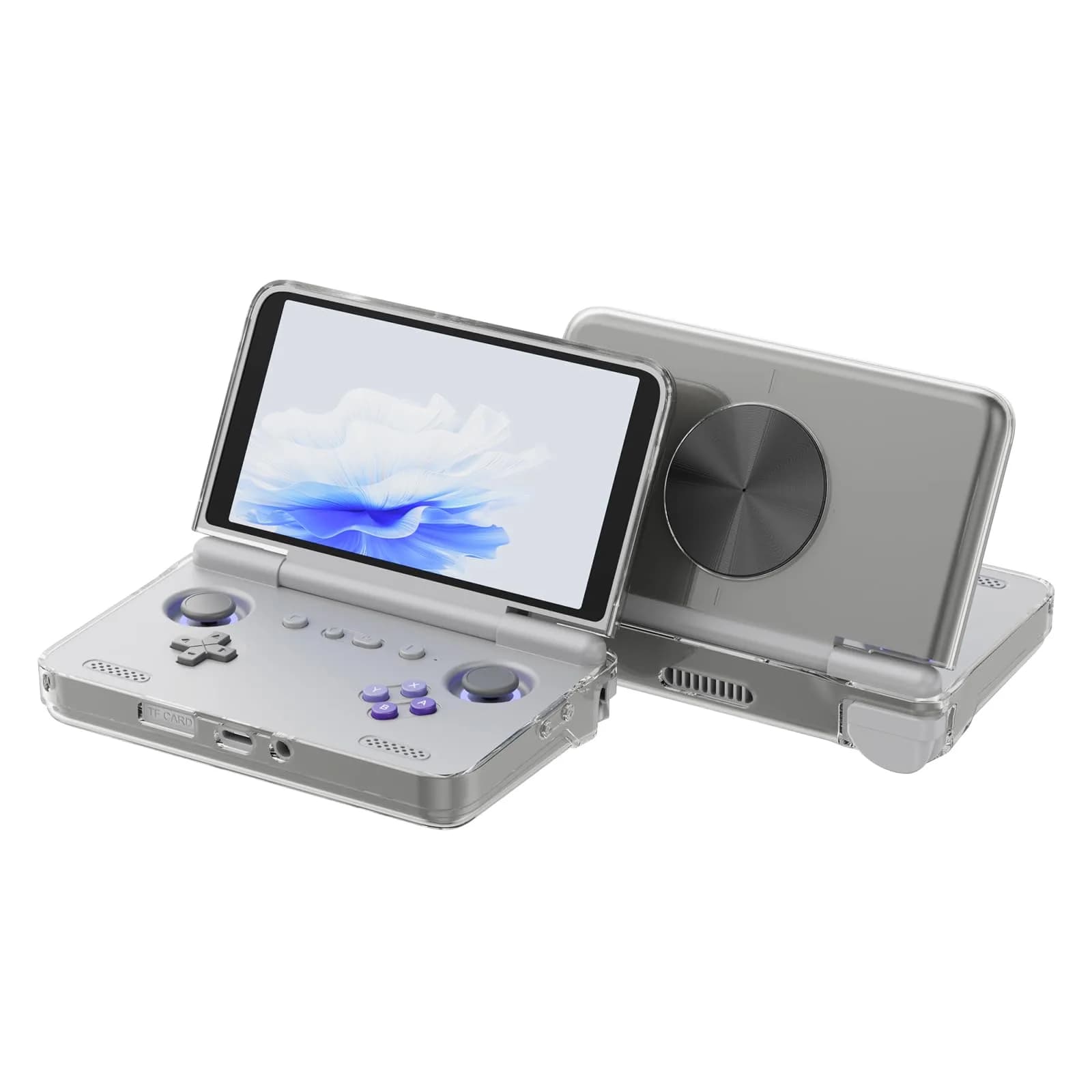 FGERWZ Protective Case for Retroid Pocket Flip 2 Retro Game Console | Clear Gray TPU Cover - main product image