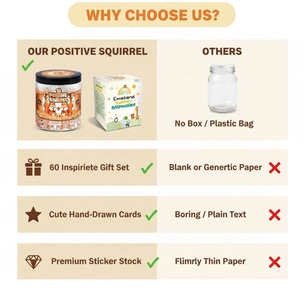 DEARMINE Positive Squirrel Jar with 60 Daily Affirmation Cards | Cute Squirrel Christmas Decor thumbnail 6