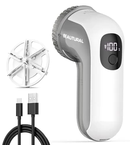 BEAUTURAL Rechargeable Fabric Shaver and Lint Remover, Portable Sweater Defuzzer with 3 Speeds | Removes Pilling from Clothes and Upholstery thumbnail 1