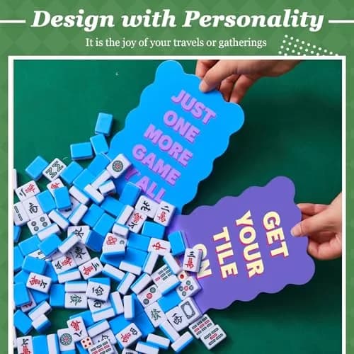 Soulchen Blue & Green & Purple Style Mahjong Tile Mixer Shufflers 4-Piece Set | Durable Plastic for Quick Shuffling thumbnail 3