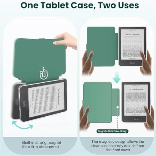E NET-CASE Detachable Magnetic Case for 6" Kobo Clara Colour (2024) / Clara BW (2024) / 2E (2022) | Auto Sleep/Wake, Clear Back thumbnail 3
