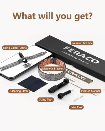 Feraco Pure Copper Magnetic Bracelet for Men | 22 cm (8.66 inches) Tyre Graphics thumbnail 8