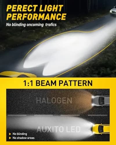 AUXITO H7 Halogen Headlight Bulb - 6X Brightness 6500K White, Plug & Play, 2-Pack | Enhanced Night Vision for Indian Roads thumbnail 2