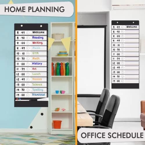 OFFSLIN Daily Schedule Pocket Chart, 13+1 Pockets Classroom Pocket Chart for Office & School thumbnail 8