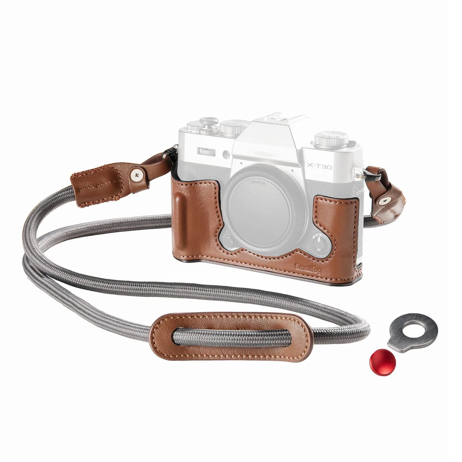 SMALLRIG Leather Half Case Kit with Shoulder Strap for FUJIFILM X-T30 III/X-T30 II (Brown) 123 x 45.7 x 59.8mm | Retro Style Camera Protection - main product image