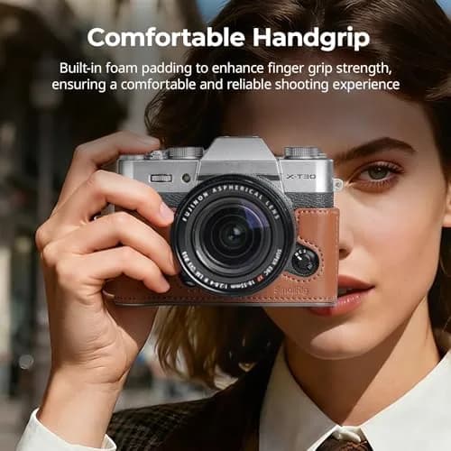 SMALLRIG Leather Half Case Kit with Shoulder Strap for FUJIFILM X-T30 III/X-T30 II (Brown) 123 x 45.7 x 59.8mm | Retro Style Camera Protection thumbnail 4