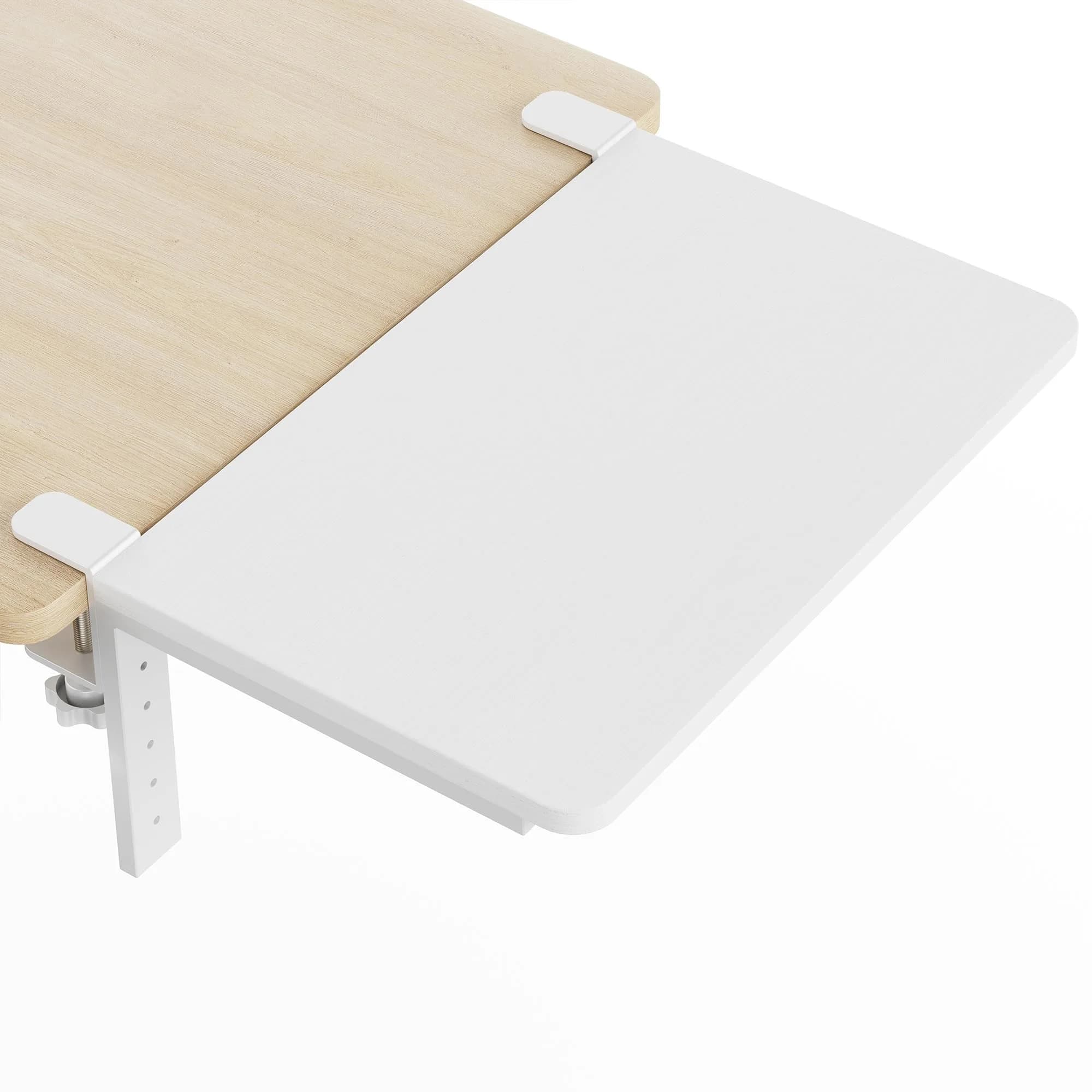 ART-GIFTREE Clamp-On Desk Shelf 15-inch Black | Heavy Duty Monitor Riser with Arm Support — 15in White