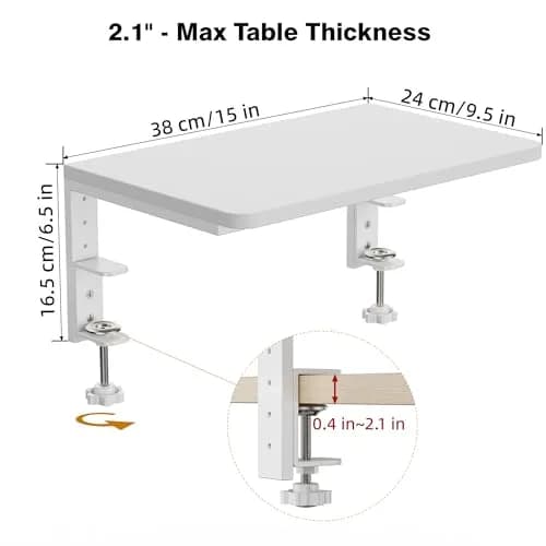 ART-GIFTREE Desk Extender 15-inch Clamp-On Shelf | Height-Adjustable Heavy Duty Office & Gaming Organizer thumbnail 6