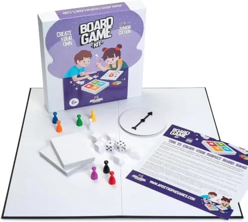 Apostrophe Games Junior Create Your Own Board Game Kit with Blank Board & Game Pieces | ASTM-Tested Educational Toy thumbnail 1