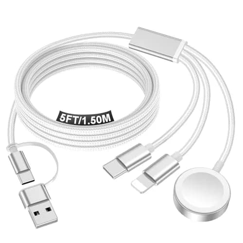 xiwxi 3-in-2 Multi-Charging Cable 1.5m (4.9ft) | Fast Charging for Apple Watch, iPhone, USB-C Devices thumbnail 1