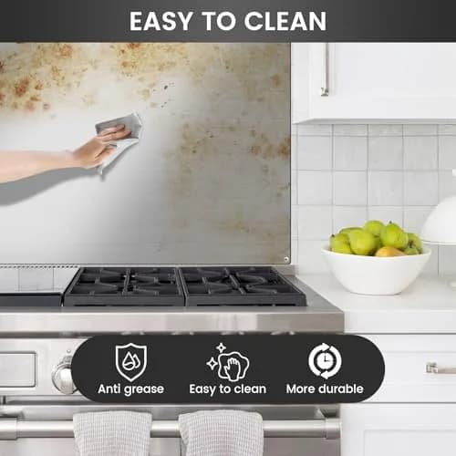 VENFAN 30"x30" Stainless Steel Stove Backsplash | Polished 430-Grade Metal Panel for Kitchen Walls thumbnail 7