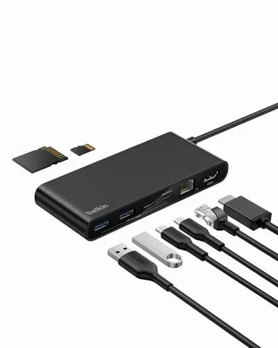 Belkin 8-Port USB-C Hub 10Gbps 4K@60Hz HDMI 100W PD 2.5Gb Ethernet Space Gray | For Laptops & Tablets thumbnail 1