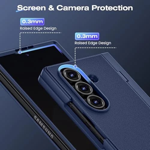 Ruky Galaxy Z Fold 7 Case with Stand & Privacy Screen Protector | Blue thumbnail 8