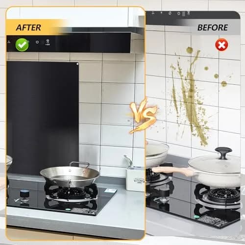 Yaocom Stainless Steel Backsplash 30x30 Inch Black | Brushed Finish for Kitchen Walls thumbnail 4