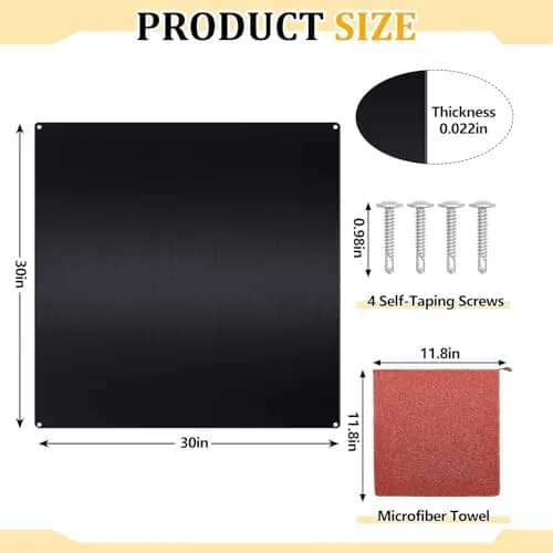 Yaocom Stainless Steel Backsplash 30x30 Inch Black | Brushed Finish for Kitchen Walls thumbnail 2