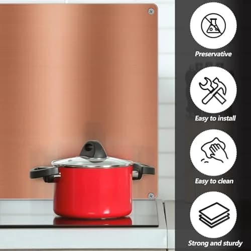 Yaocom Copper Stainless Steel Backsplash 76x91cm (30x36 Inch) | Brushed Finish for Kitchen Walls thumbnail 7