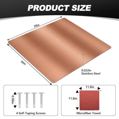 Yaocom Copper Stainless Steel Backsplash 76x91cm (30x36 Inch) | Brushed Finish for Kitchen Walls thumbnail 2