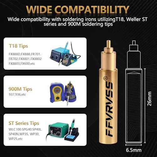 FFVRVSS Integrated Heat Set Insert Tool 6X Soldering Tips M2-M6 | Precision Brass Tips for 3D Printer Parts thumbnail 5