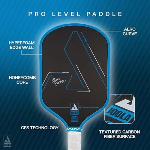 JOOLA Ben Johns Hyperion CFS 16mm Pickleball Paddle | Carbon Surface, Reactive Poly Core, Elongated Handle thumbnail 5