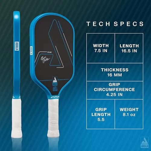 JOOLA Ben Johns Hyperion CFS 16mm Pickleball Paddle | Carbon Surface, Reactive Poly Core, Elongated Handle thumbnail 2