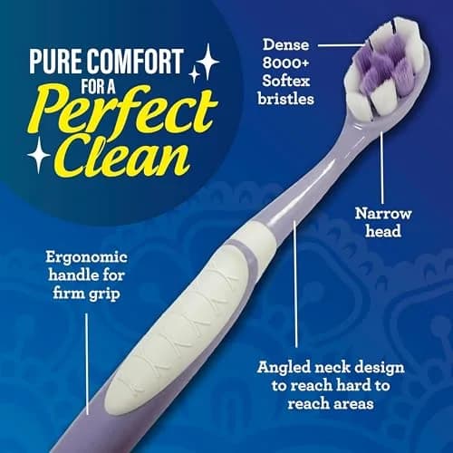 GuruNanda Butter On Gums Toothbrush Teal, Purple, Blue 25.4cm (9.4in) | ADA Accepted Ultra Soft Bristles for Sensitive Gums thumbnail 5