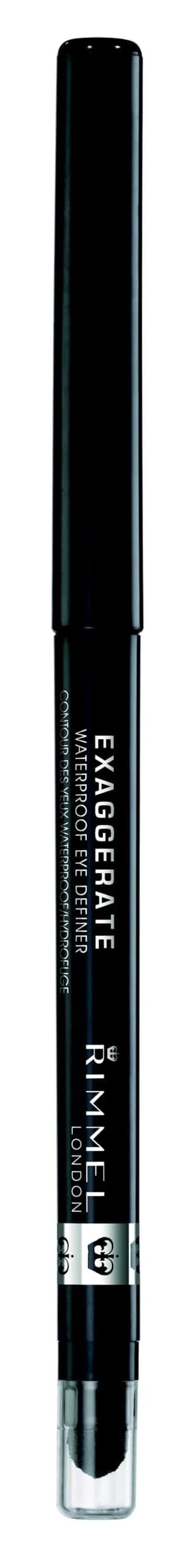 Rimmel London Exaggerate Waterproof Eye Definer Pencil, Blackest Black | 0.36g (0.01oz) Pack of 2 thumbnail 2