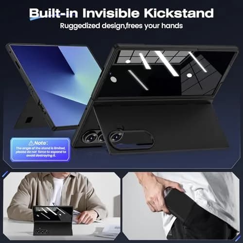 Ruky Black Case for Samsung Galaxy Z Fold 7 with Privacy Screen Protector & Kickstand | Fits 2025 Model thumbnail 5