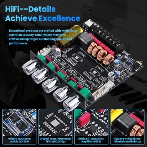 ARRAROWN ZK-TB21Q Bluetooth 5.1 HiFi Audio Amplifier Board 50W*2+100W | Support for DIY Audio Projects thumbnail 3
