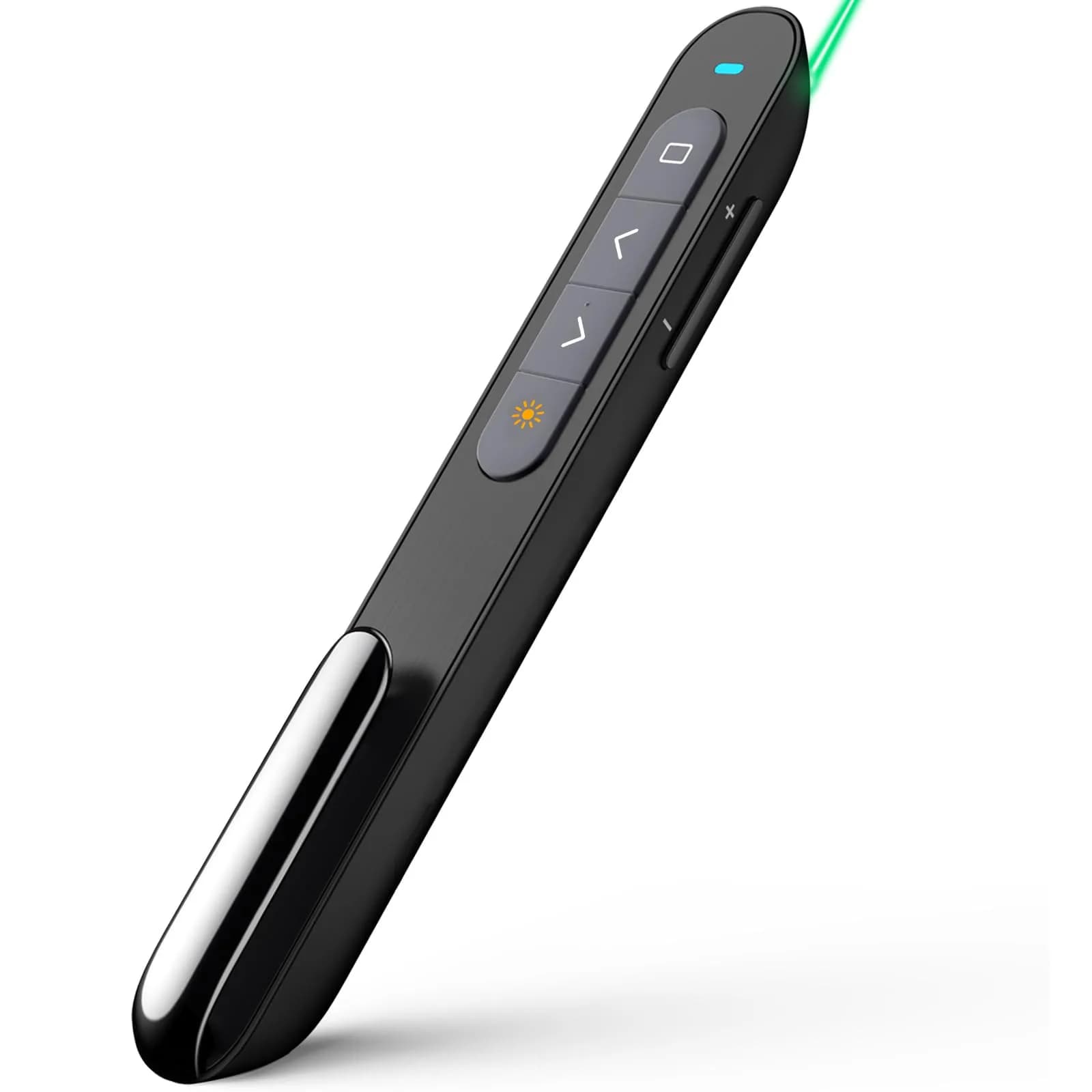 Norwii N76 Rechargeable Presentation Clicker with Laser Pointer & Customizable Buttons, 328ft Range | Plug & Play for PowerPoint, Keynote, Google Slides — Green - Rechg. - USB-A&BLE