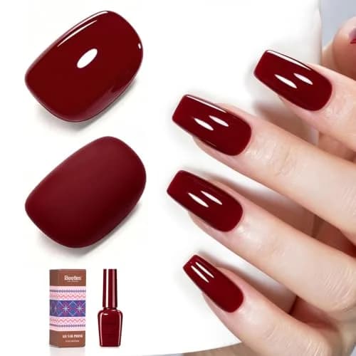 Beetles Gel Polish Ruby Cherry Burgundy Dark Red Gel Nail Polish 9ml (0.3 Fl Oz) | Fall Limited Color, Long-Lasting Glossy Finish thumbnail 8