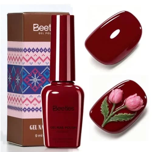 Beetles Gel Polish Ruby Cherry Burgundy Dark Red Gel Nail Polish 9ml (0.3 Fl Oz) | Fall Limited Color, Long-Lasting Glossy Finish thumbnail 9
