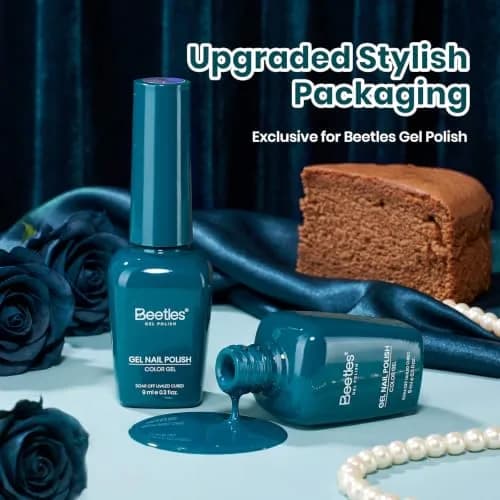 Beetles Dark Teal Gel Polish 9ml (0.3 Fl Oz) | Fall Nails, Long-Lasting Chip-Resistant Gel thumbnail 5