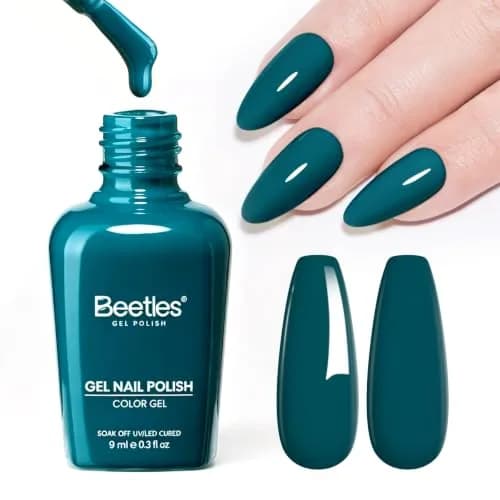 Beetles Dark Teal Gel Polish 9ml (0.3 Fl Oz) | Fall Nails, Long-Lasting Chip-Resistant Gel thumbnail 8