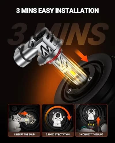 SEALIGHT 9005/HB3 LED Headlight Bulbs 6500K Cool White 2-Pack | 1200% Brighter with Fan & IP68 Waterproof thumbnail 4