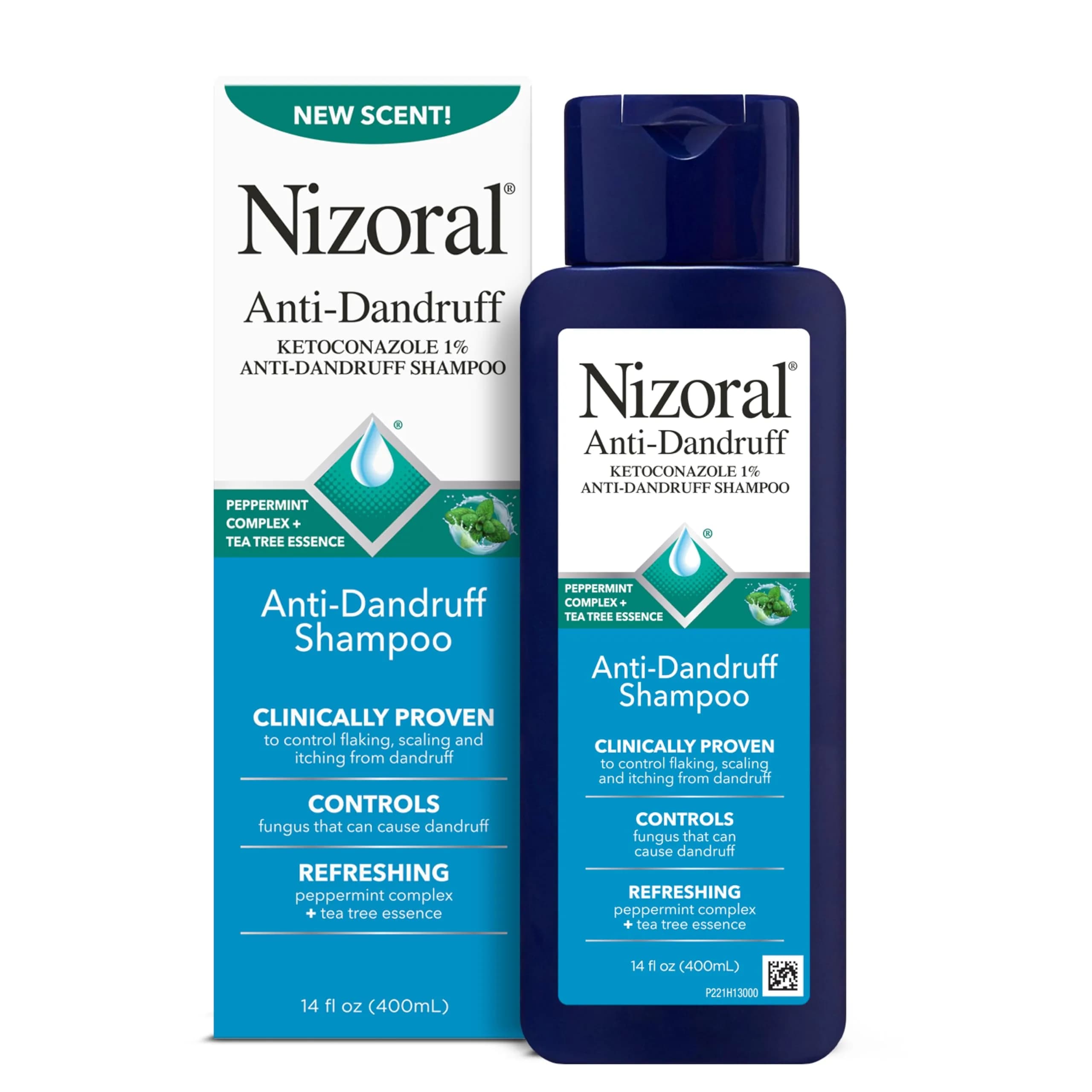 Nizoral Anti-Dandruff Shampoo with 1% Ketoconazole & Peppermint 414ml (14 Fl Oz) | Clinically Proven Scalp Relief