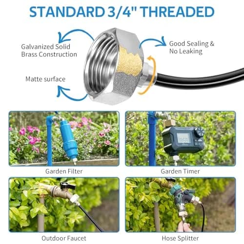 homenote Misting Cooling System 98FT (30M) Pre-Assembled Mister Kit with 27 Brass Nozzles & 3/4" Brass Adapter thumbnail 3