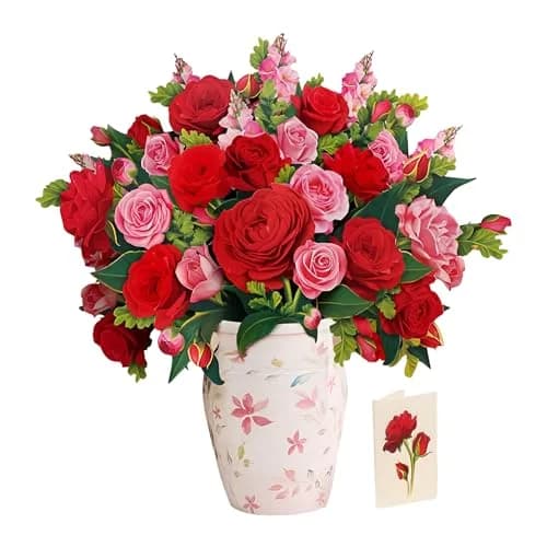 Freshcut Paper Grande Blooming Roses 3D Pop Up Card 52cm (20.5 Inch) | Anniversary, Valentine's Day, Mother's Day, Thank You, Gifts for Mom and Her thumbnail 1