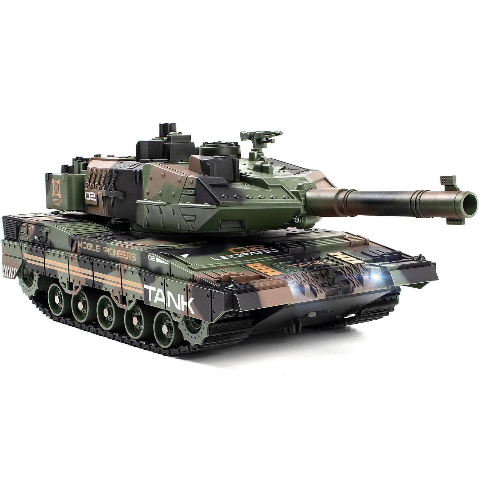 Supdex 1:24 Scale RC Army Tank with Smoke & BB Shooting | Ages 8-12 - main product image