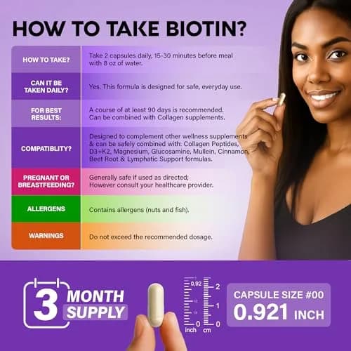NUTRAHARMONY Biotin, Collagen, Hyaluronic Acid & Keratin Hair Growth Support 180 Capsules | Clinically Tested Formula thumbnail 7