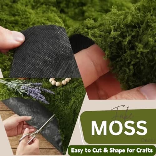 BYHER Artificial Moss Mat 50x50cm (19.7"x19.7") | Realistic Green Crafting Base for Fairy Gardens & Events thumbnail 9
